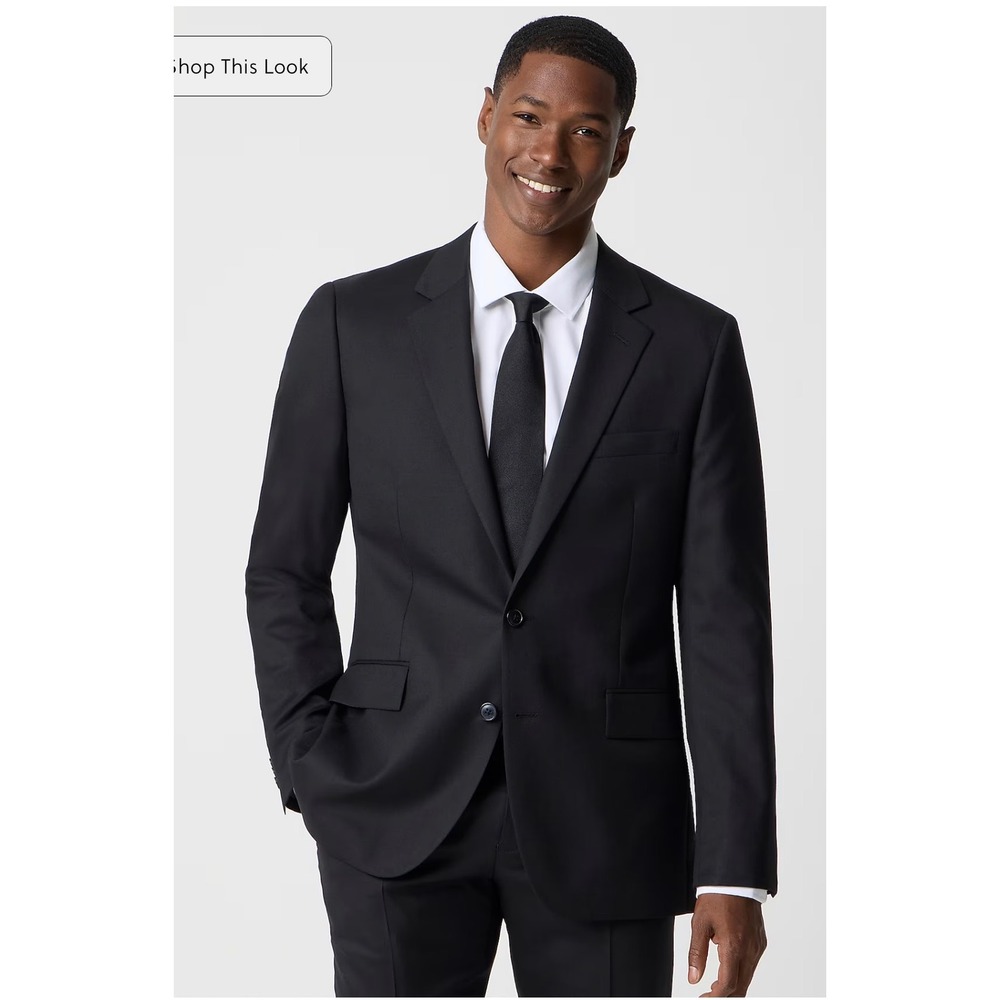 J.Crew Slim-fit Thompson Worsted Wool Suit Jacket Black 42L NEW 100% Wool CF871